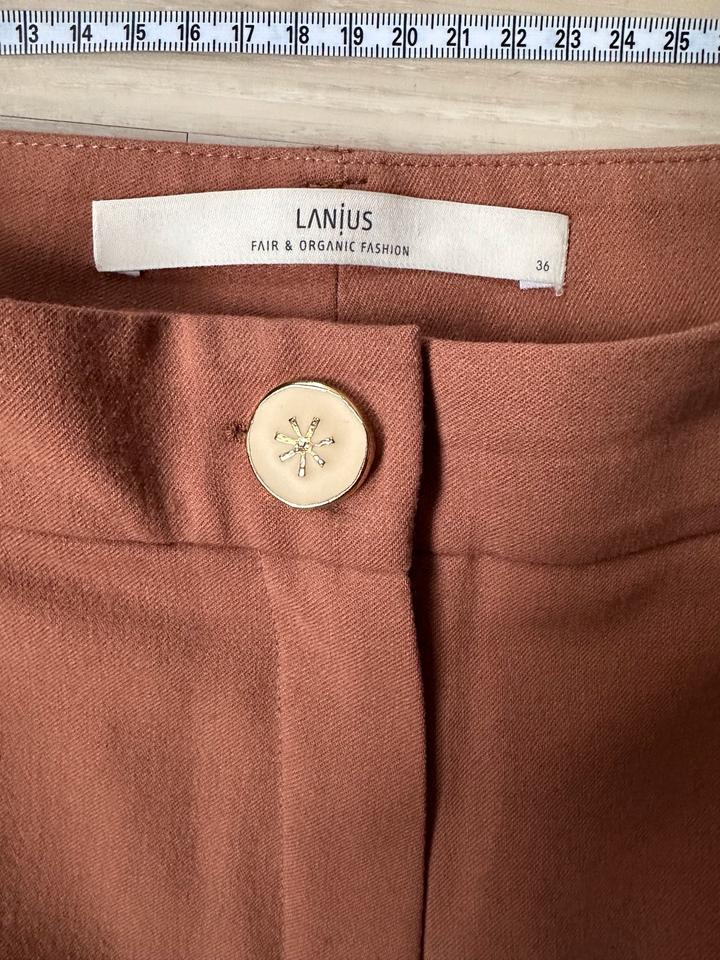 Lanius Hose Chino Marlene 36 S M Braun Wolle Fairtrade fair in Köln