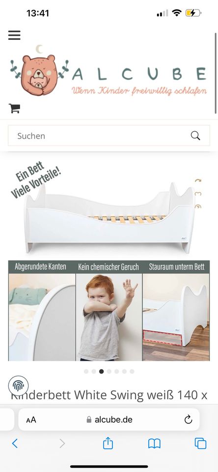 kinderbett komplett 140x70 babybett mit neuw. Matratze bett in Friedberg