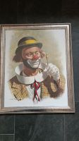 Clown mit Lorgnette in lackiertem Holz-Glas-Rahmen Baden-Württemberg - Emmendingen Vorschau