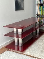 TV-Rack, rotes Glas mit Edelstahlgestell, 130 cm breit (NP 500 €) Bayern - Weilheim i.OB Vorschau