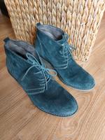Stiefeletten Boots blau Gr 38 s.Oliver Veloursleder Keilabsatz Köln - Widdersdorf Vorschau
