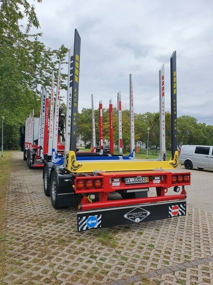 Abrollplattform für Rundholztransport mit Ecco Alu 7 Rungen in Halberstadt