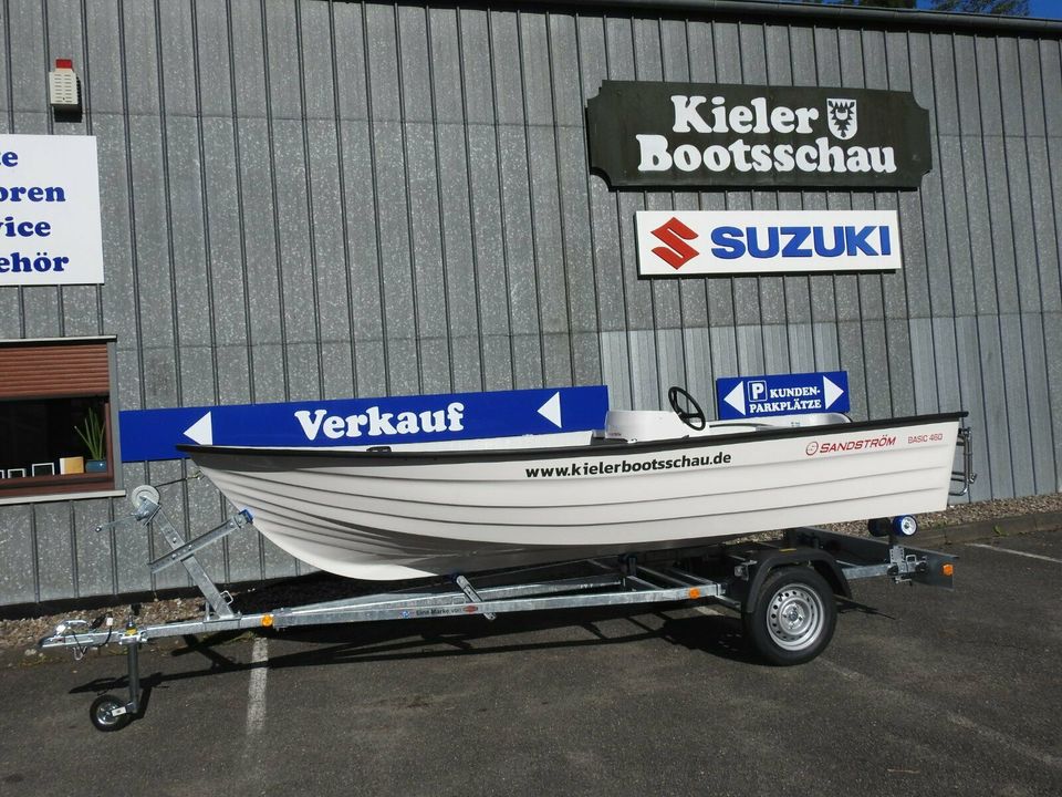 Angelboot Sandström Basic 460S inkl. 15PS+ Trailer NEU LAGERBOOT in Kiel