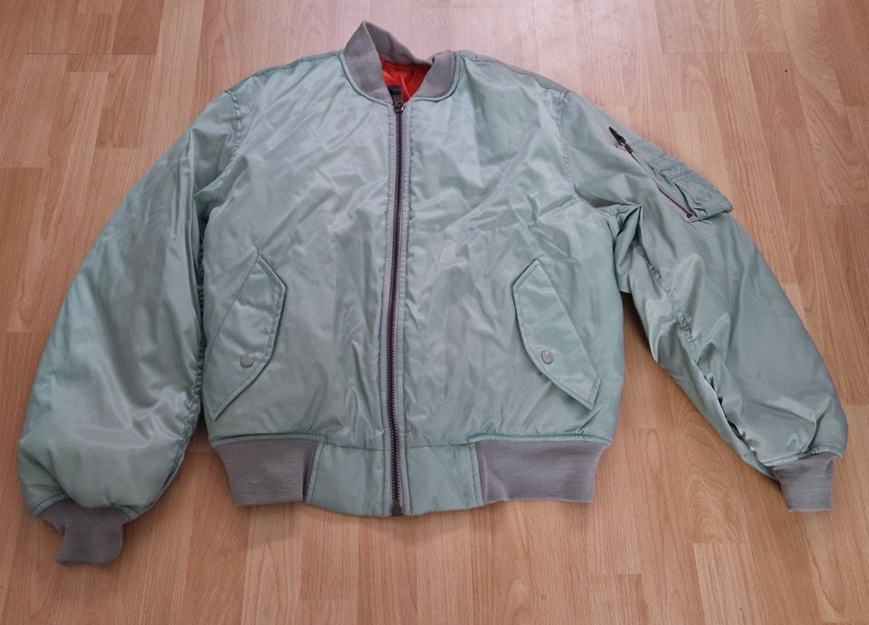 Fliegerjacke, Bomberjacke Gr. XL grau/grün in Mutterstadt