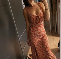 Zara Kleid Midi Maxi Blumen Schlitz Schleife Baden-Württemberg - Haiterbach Vorschau