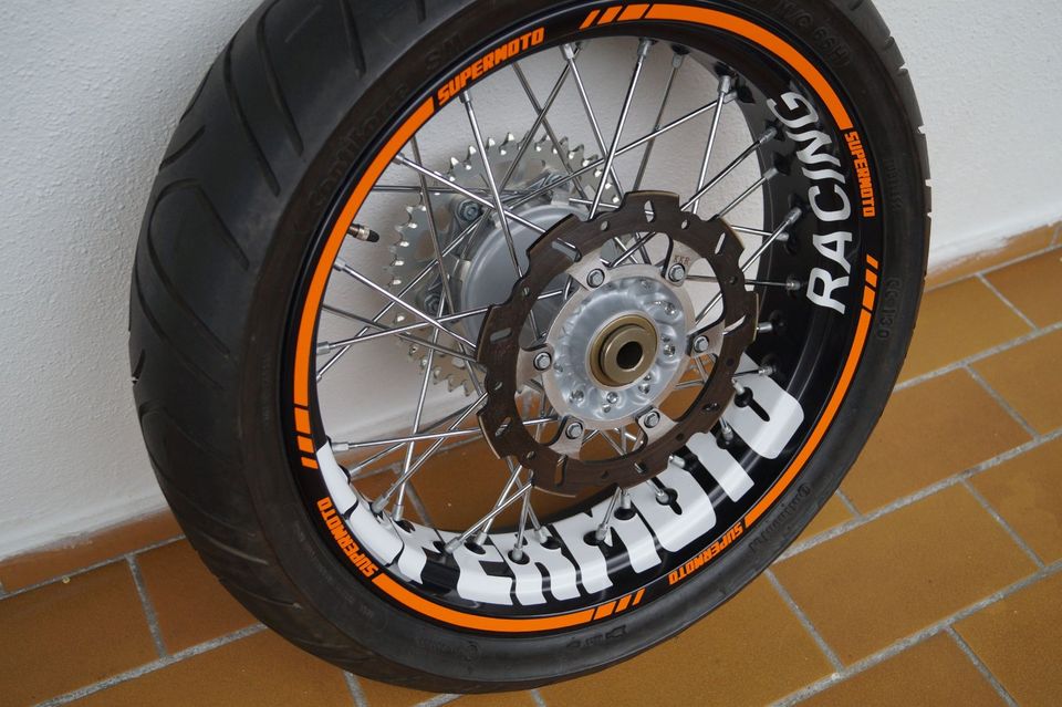 Wheelsticker Aufkleber SUPERMOTO Felgen für KTM SMC 690 Honda usw in Andernach
