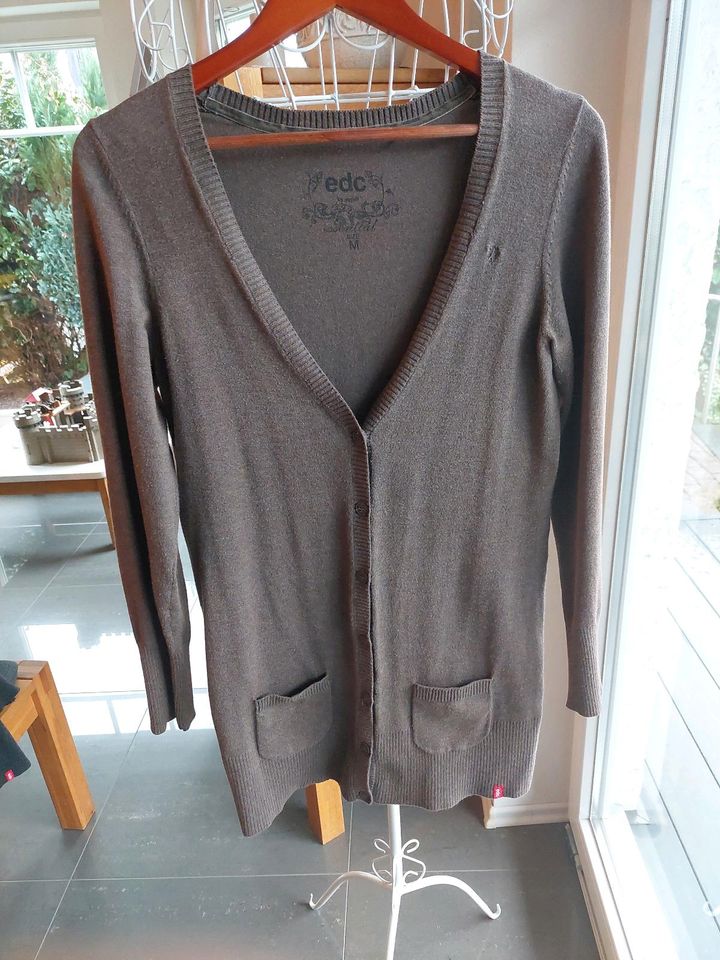 edc Damen Long Cardigan grau und braun in Wissen