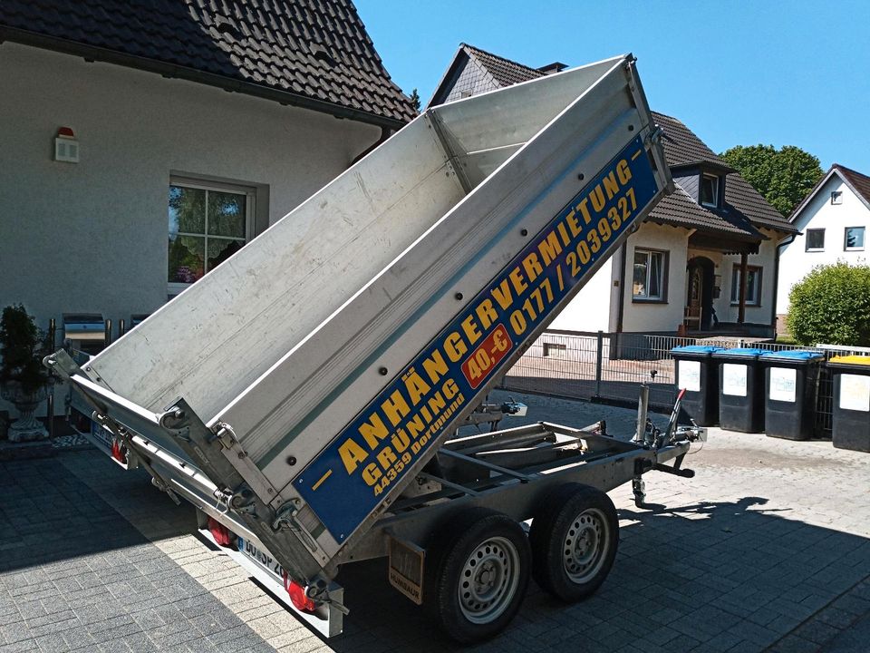 Kippanhängermietenvermietung Anhängerverleih Kipperverleih in