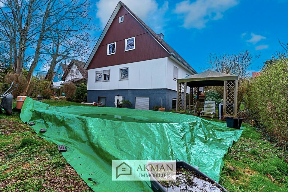 Sanierungsbedürftiges Handwerkerhaus | traumhaftes Grundstück mit Pool in ruhiger Feldrandlage in Groß-Umstadt