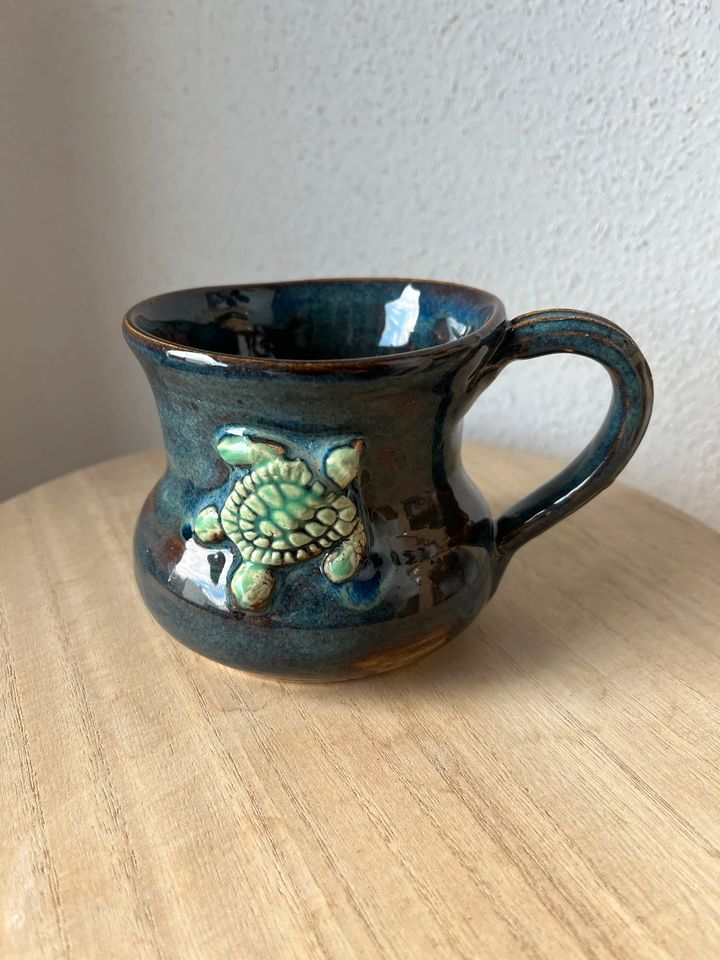 Keramiktasse handgemacht Schildkröte pottery Etsy einzigartig in Hattenhofen