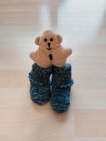 Blaue Babysocken Stricksocken Handmade mit Bär Baby Baden-Württemberg - Mosbach Vorschau