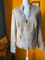 Biba 40 Jacke Blazer Brocart Optik Kurz Leicht Glänzend Silber Friedrichshain-Kreuzberg - Kreuzberg Vorschau