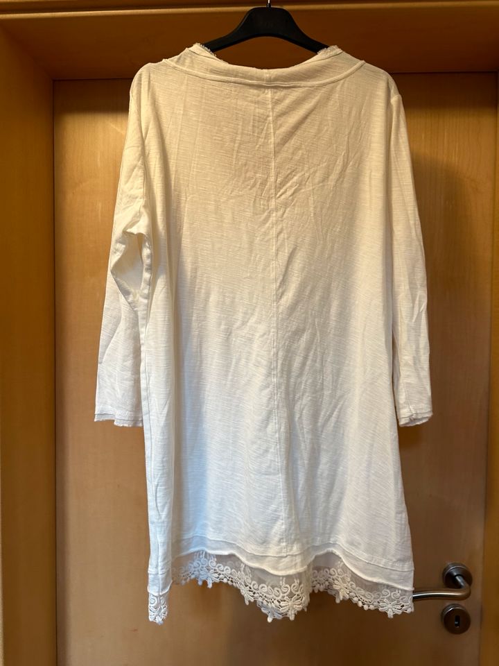 Tredy Tunika Shirt Offwhite Mesh Stickerei 42 NEU mit Etikett in Minden