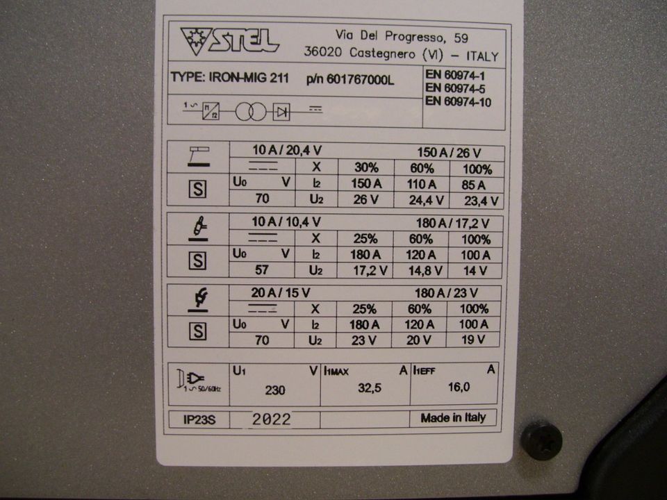 STEL IRON MIG 211, MAG Schutzgasschweißgerät, Abverkauf! in Hinterschmiding