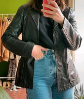 Schwarze Lederjacke 90s vintage Berlin - Schöneberg Vorschau