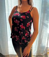 schwarzes Top mit pink rosa Blumen Print Hannover - Vahrenwald-List Vorschau
