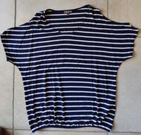 Street One T-Shirt dunkelblau Streifen Gummibund Cut out Ärmel 40 Bayern - Eckersdorf Vorschau