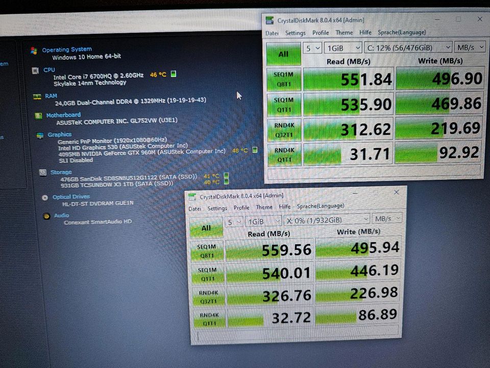 ASUS Gaming 17,3", Intel Core i7, 2*SSD,Nvidia GTX960M, 24GB RAM, in Augsburg