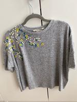 T-Shirt grau mit Blümchen, locker, H&M, S Nordrhein-Westfalen - Rheine Vorschau