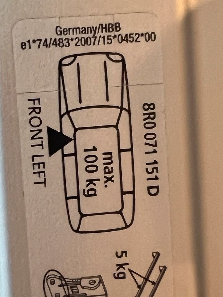 Original Dachgrundträger Audi Q5 8R für Bj 2009-2017 Max. 100kg in Gilching