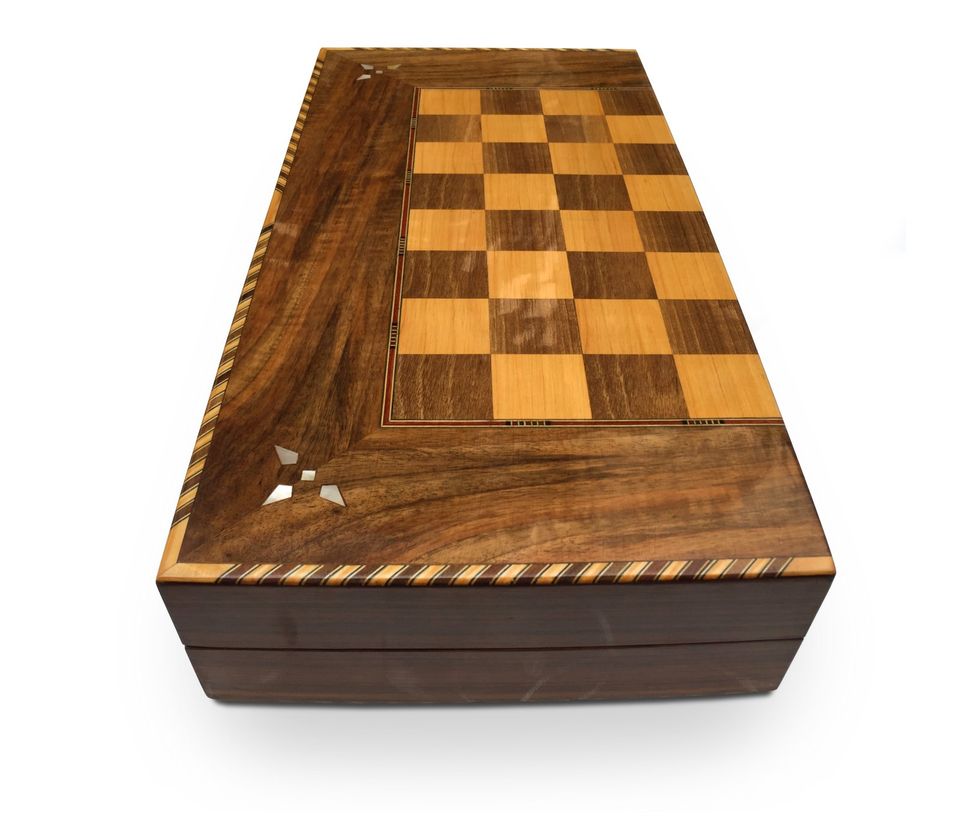 50 cm Holz Backgammon/Schachspiel Brett inkl.HolzSteine&Figuren in Hamburg