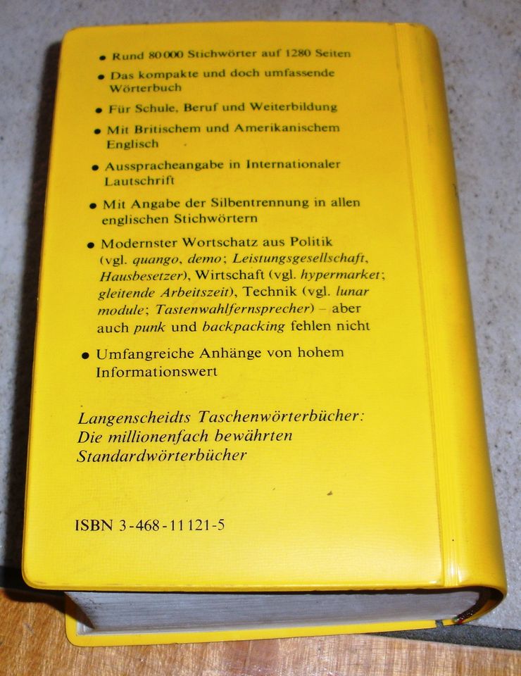Wörterbuch: Langenscheidts Taschenwörterbuch Englisch; 1986 in Dietfurt an der Altmühl