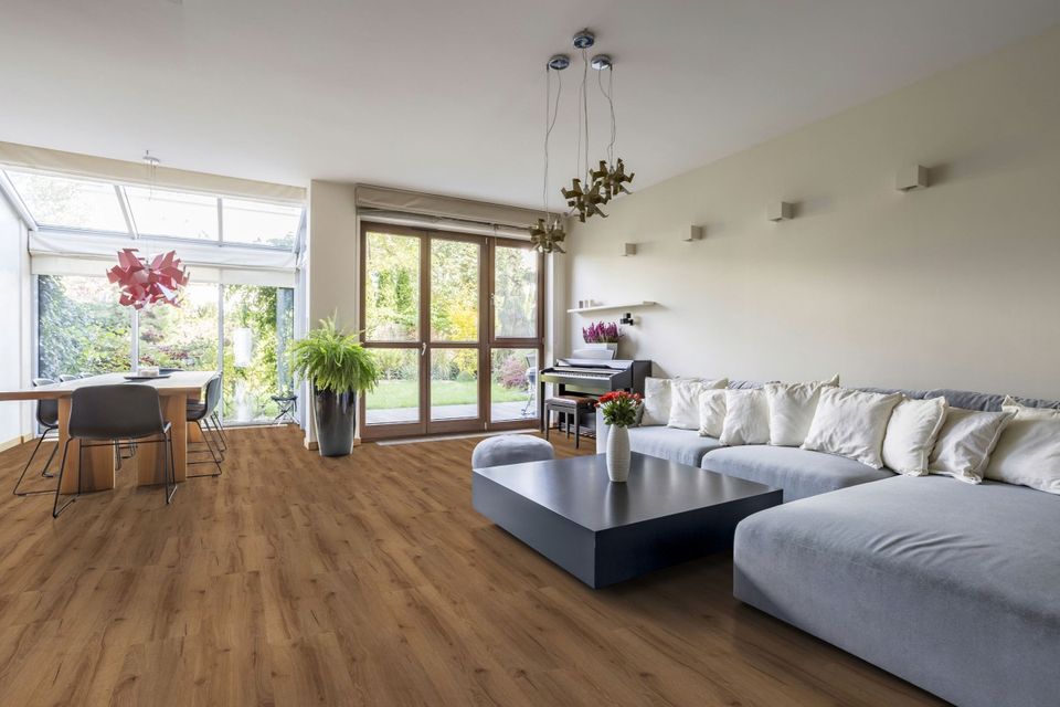 Aktion Vinyl XXL Landhausdiele Eiche Living  - Klick Vinyl XXL Eiche Casa günstig - Designboden Vinyl 0,5mm Nutzschicht für Küche Bad Gewerbe - Vinyl Frankfurt Verlegung günstig einfach in Mainz