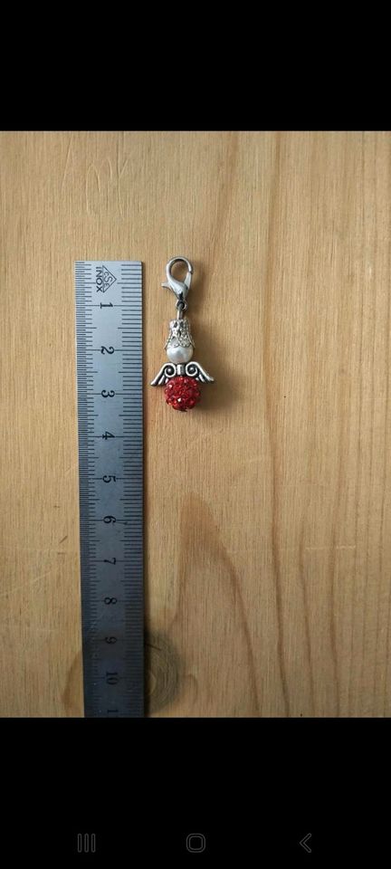 Engelanhänger Charm Etsy rot silber Strass Zirkonia in Bad Säckingen