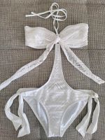 Badeanzug Bikini Einteiler Gr 38 40 weiß Häkeloptik Boho Duisburg - Duisburg-Süd Vorschau