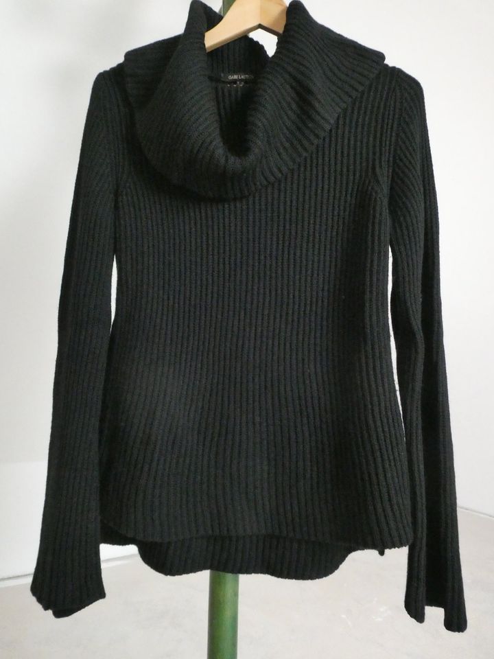 Gabi Lauton Rollkragen Pullover S schwarz 100% Wolle 36 in Goldkronach