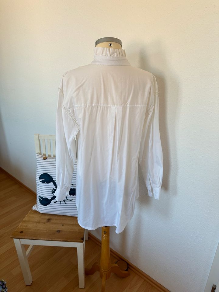 Made in Italy Langarm Bluse Gr.L/XL weiß Boho in Rellingen