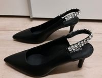 Slingpumps Gr. 38 schwarz mit Strass Steinen Catwalk Nordrhein-Westfalen - Gelsenkirchen Vorschau