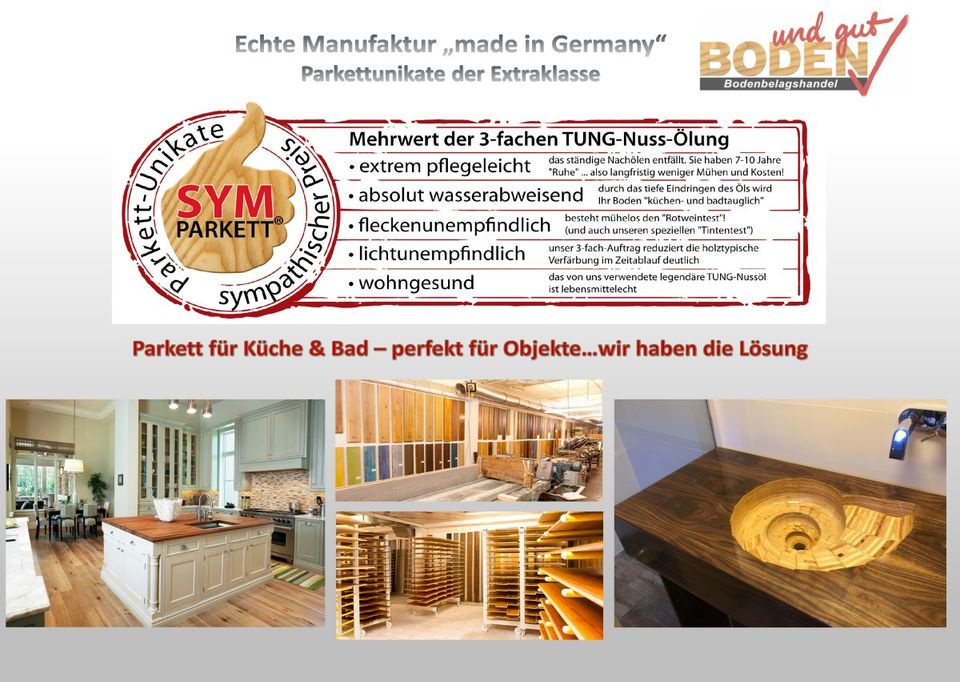 Purer Luxus Parkett Edelholz Sucupira aussdrucksstarker Braunton in Mainz