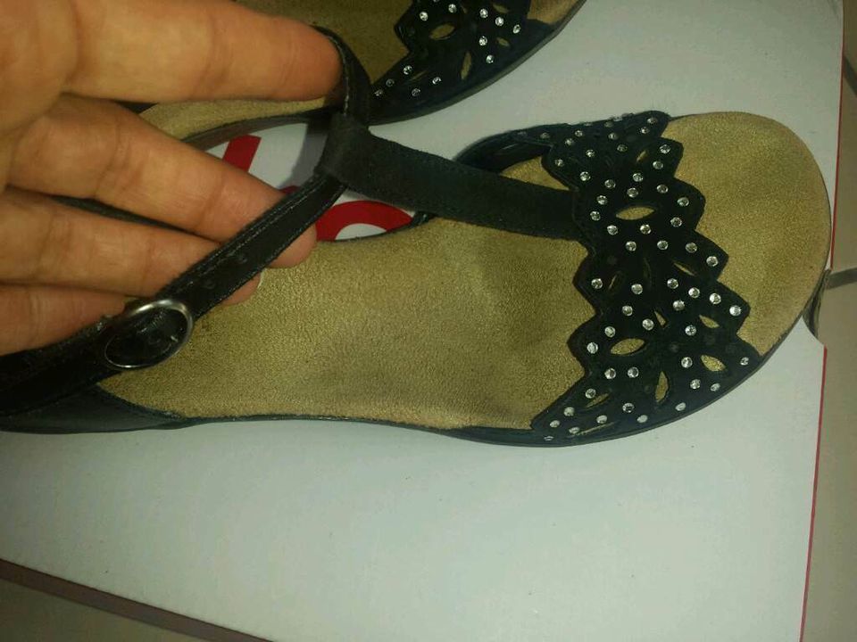 Rieker T-Riemchen Sandalen schwarz Strass Steinchen ,Gr.36 in Saarbrücken