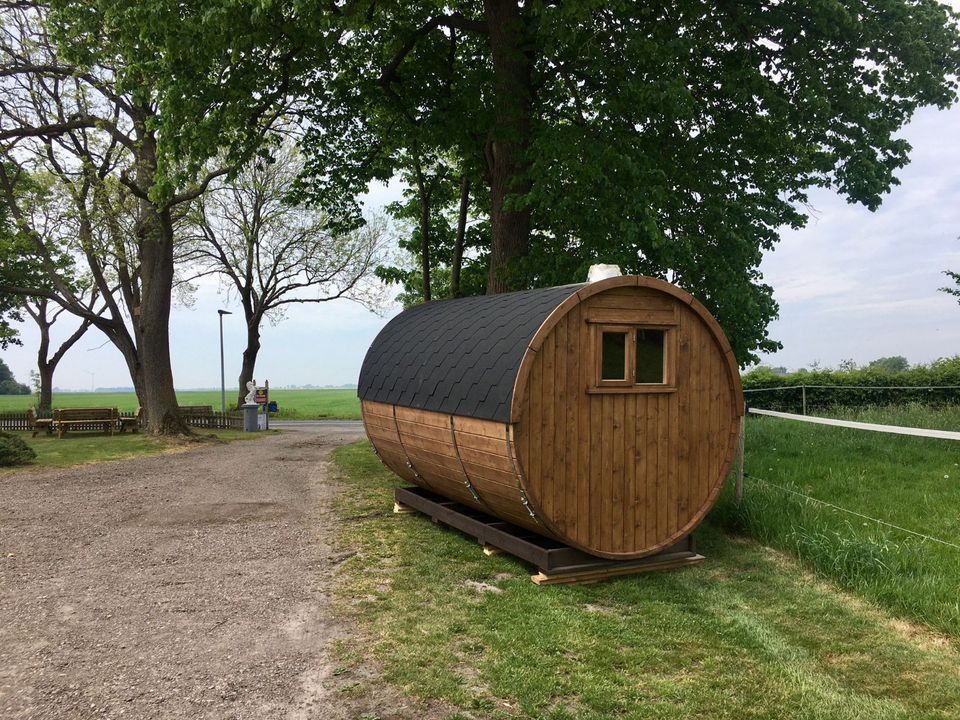 ROBUSTE SAUNA BARREL 3.5M LANGE MIT VORRAUM. in Bunde