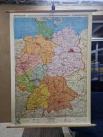 alte, große Schulwandkarte: BRD & DDR [Wenschow], 100x135 Niedersachsen - Gehrden Vorschau