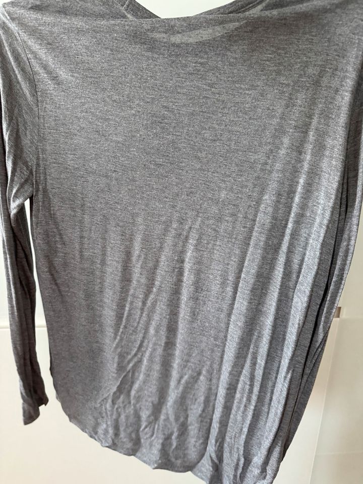 Alexander Wang grau Basic Langarm Shirt Rayon Luxus L Damen Plein in Köln