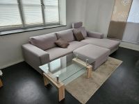 Eckgarnitur/Couch/Sofa in grau/beige inkl. Beistellhocker Hessen - Bad Camberg Vorschau