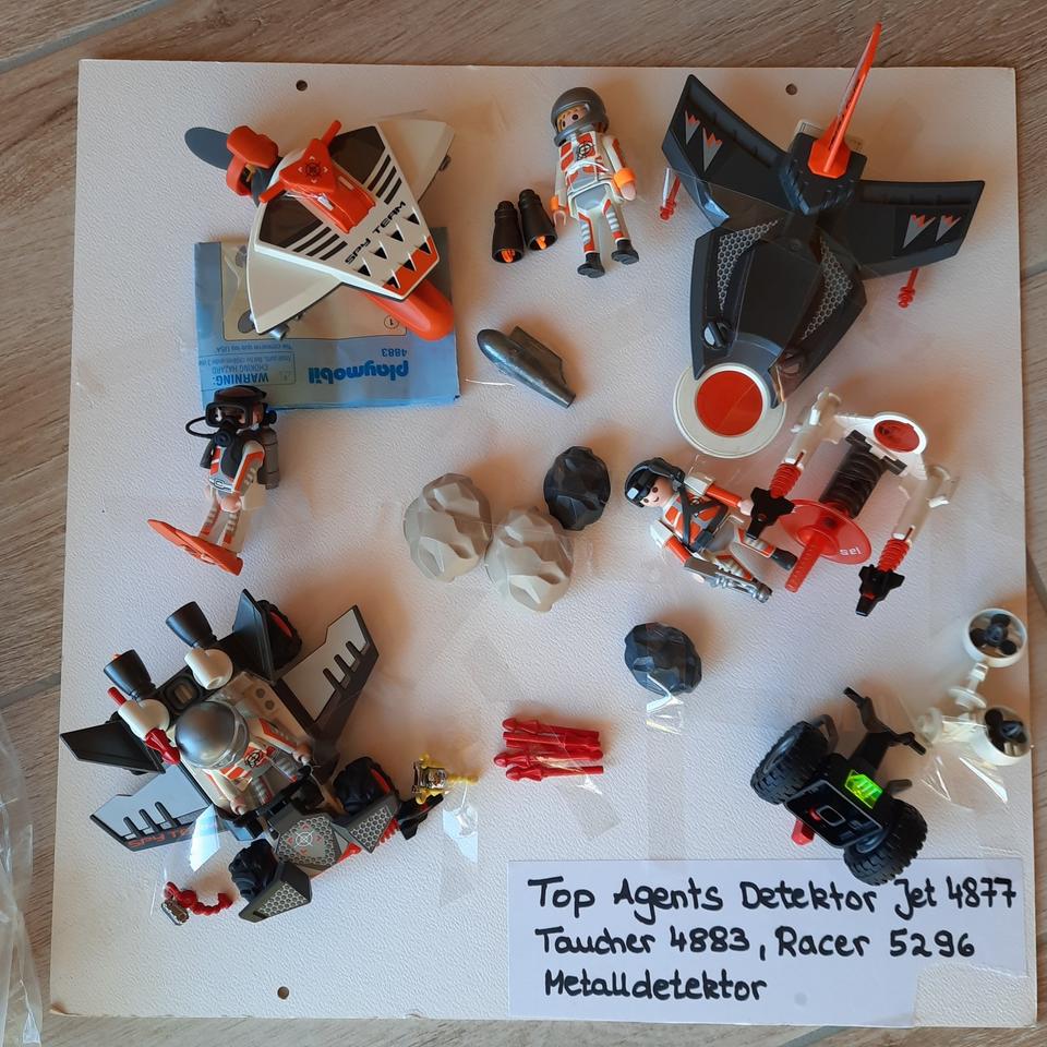 Playmobil Top Agents Metall- Detektor,Taucher, Racer 4877,4883,52 in Lehre