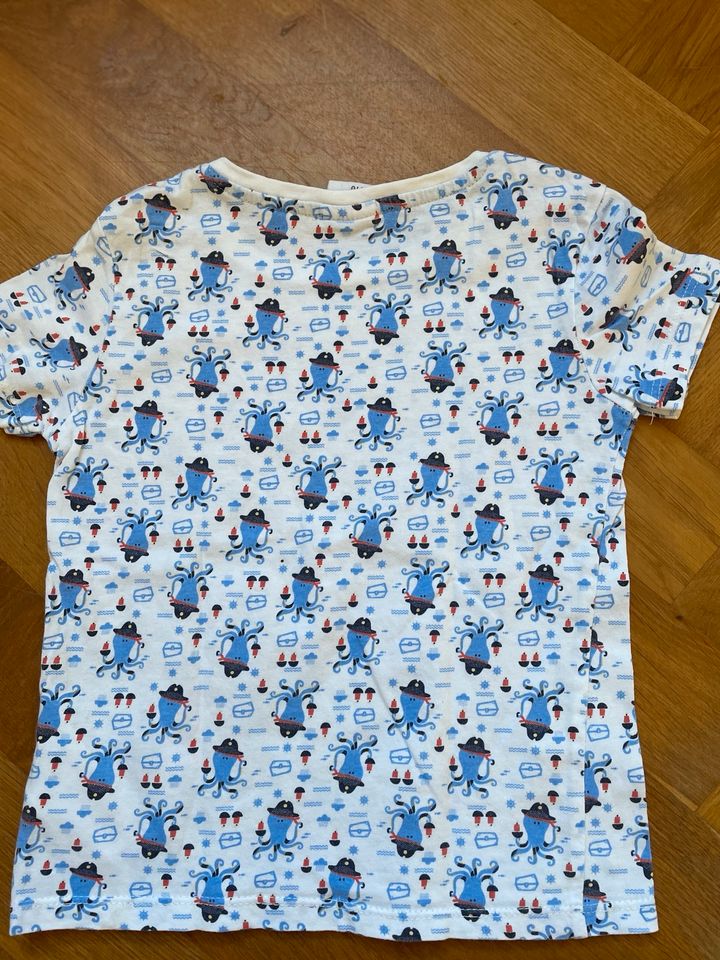♡T-Shirt Ocean Wal/ Krake blau/weiß 100% Baumwolle Größe 110♡ in Weimar