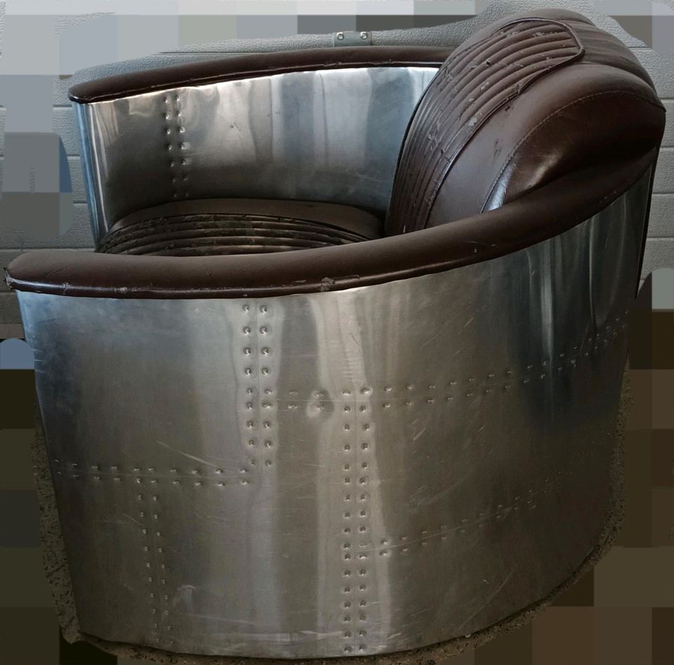 Aviator Leder Sessel Aluminium Interior Design Lounge Chair Rar in Dülmen