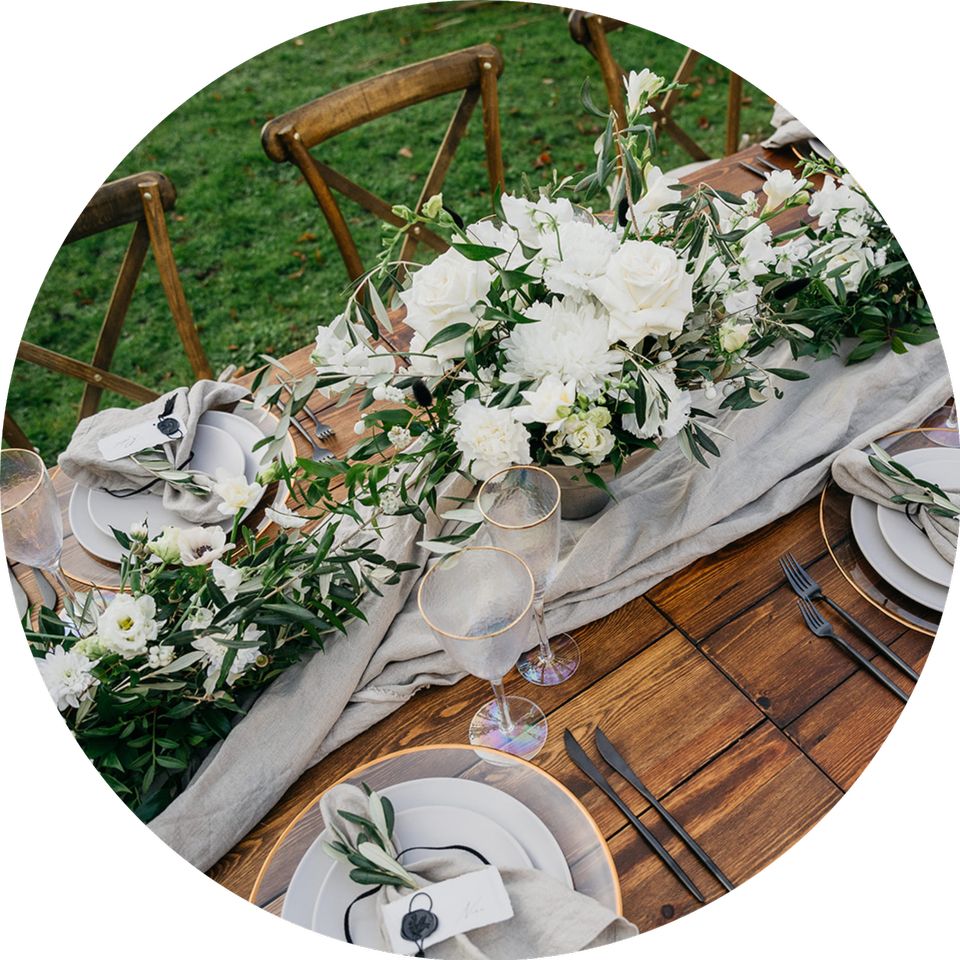 MIETEN | Holztische Holzbohlentische Hochzeit Event Tische leihen in Esslingen