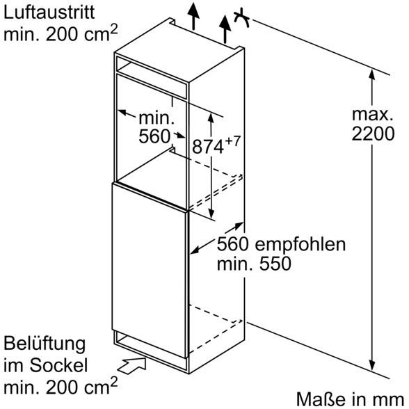 Siemens KI22LADE0 iQ500 Einbau-Kühlschrank 54,5T x 55,8B x 87,4H in Garbsen