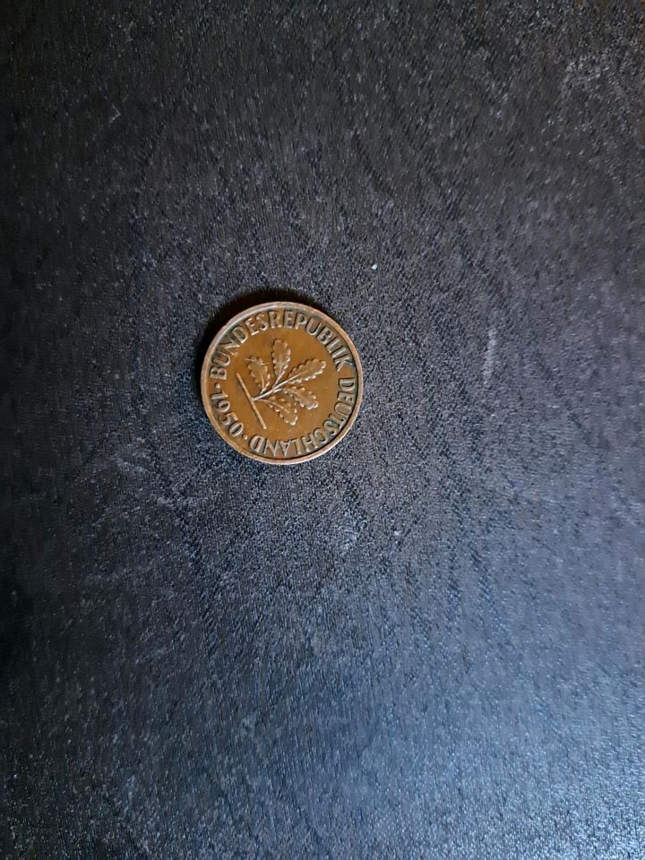 2 Pfennig Münze 1950 in Waldbrunn