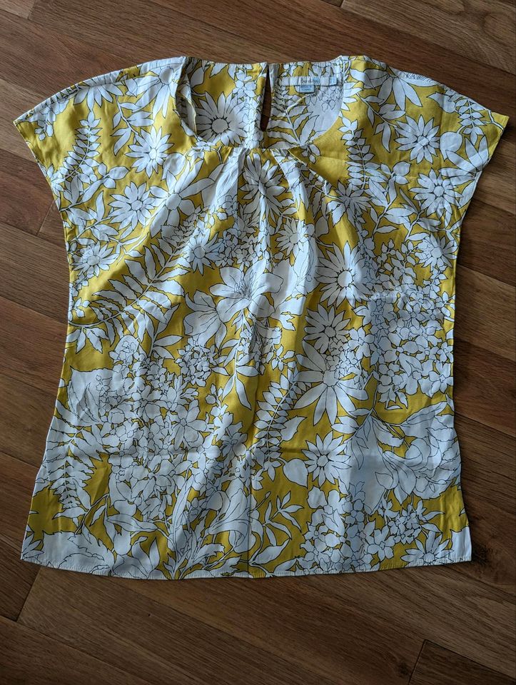 Boden Seidenbluse Viskosemix gelb weiß florales Print Gr. M/38. in Pinneberg