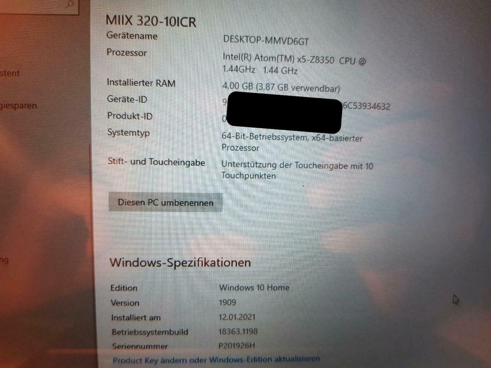 Lenovo MIIX 320-10ICR     2 in 1 Tablet in Moers