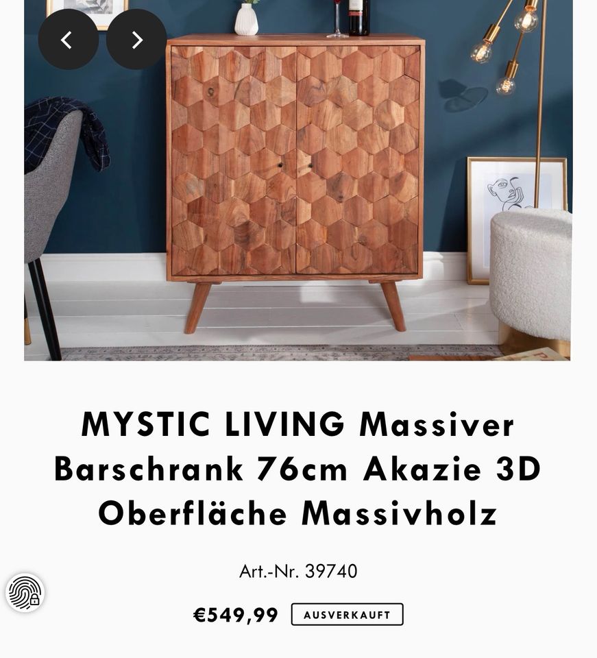 Barschrank Massivholz Akazie Mystic Living 3D in Sulz