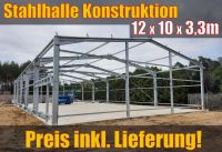 12x10x3,3m Stahlhalle Konstruktion - Industriehalle Lagerhalle PV Bielefeld - Bielefeld (Innenstadt) Vorschau