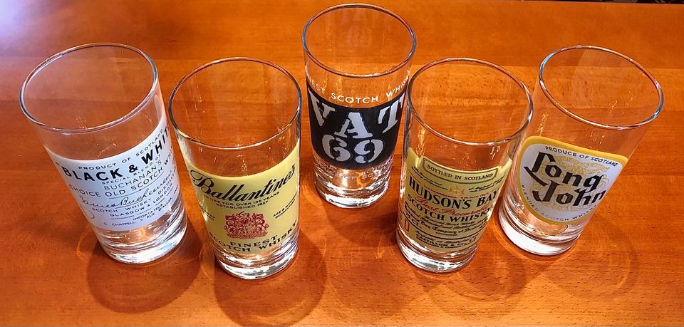 5 original Vintage-Whisky-Longdrink-Gläser in Osnabrück