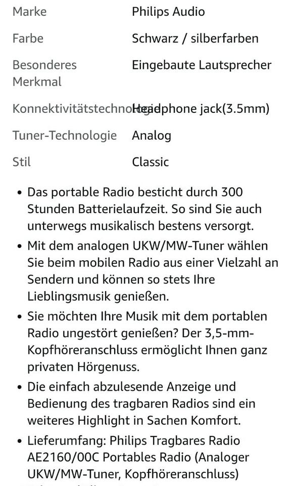 Philips radio AE2160 in Pforzheim